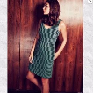 Boden Ottoman Dress 6P Green Ribbed St Pattys Easter Preppy Pockets Striped